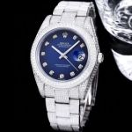 GB Factory Rolex Oyster Perpetual Datejust Replica Price 41 series Silver steel case with White diamonds Diameter 41mm watch